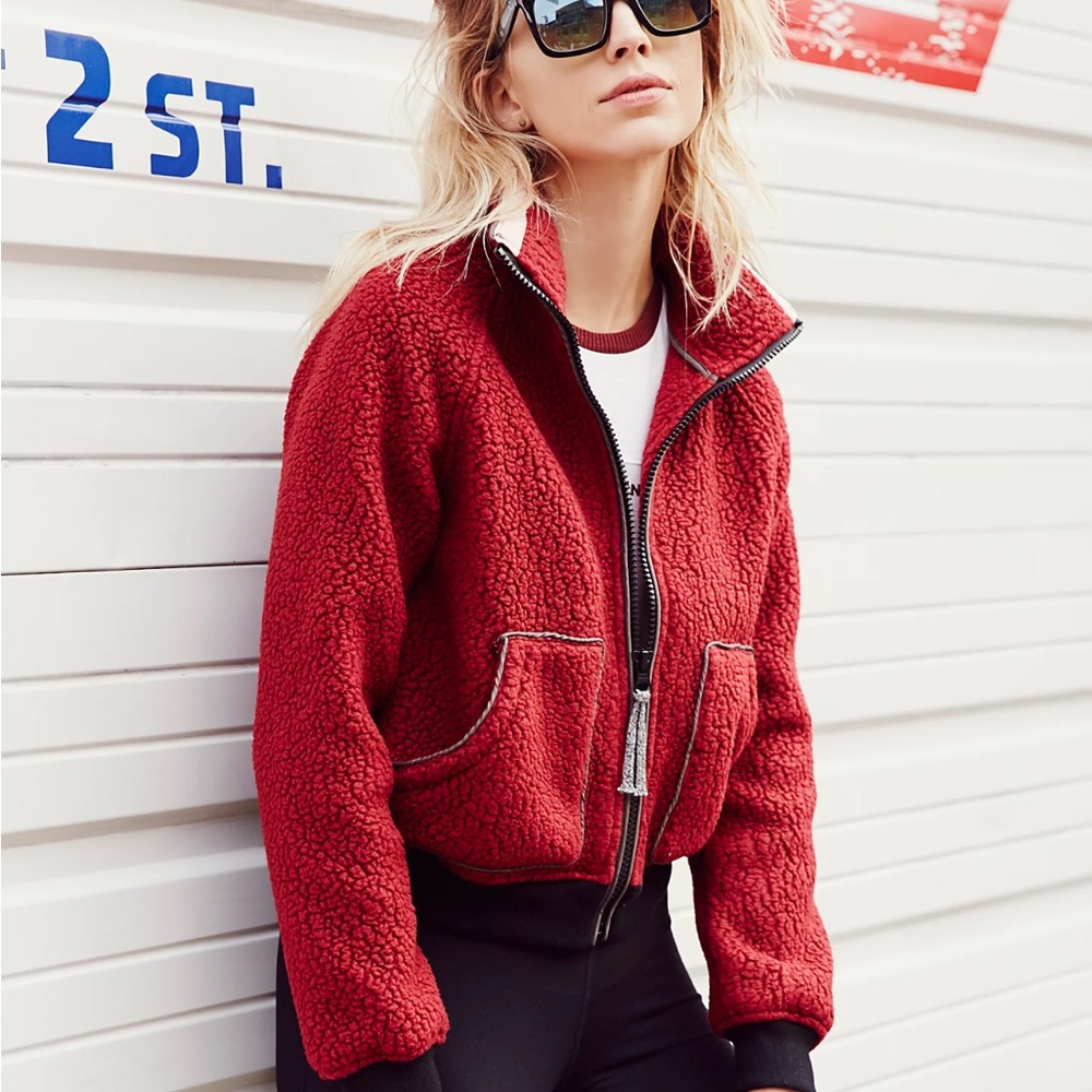 FP Movement by Free People Red Teddy Jacket